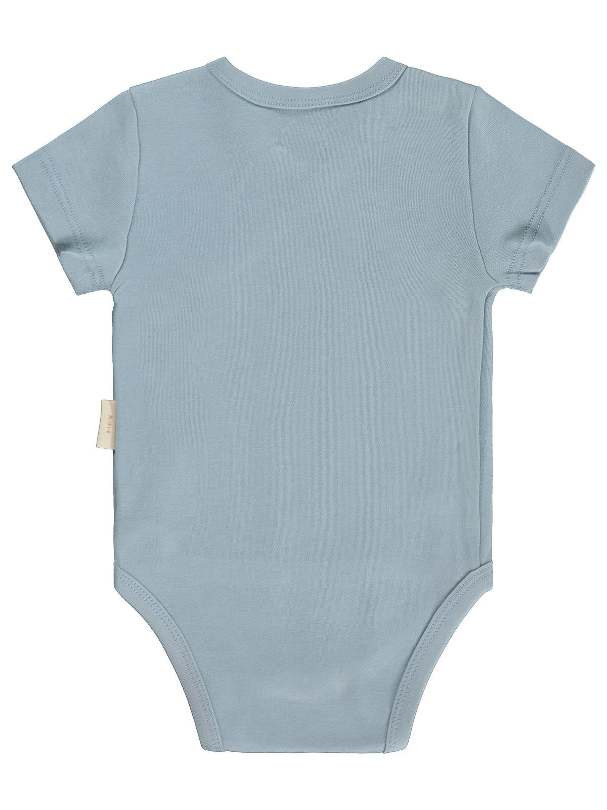 Civil Baby Organik Pamuklu Kruvaze 0-3 Ay Çıtçıtlı Badi - Mavi
