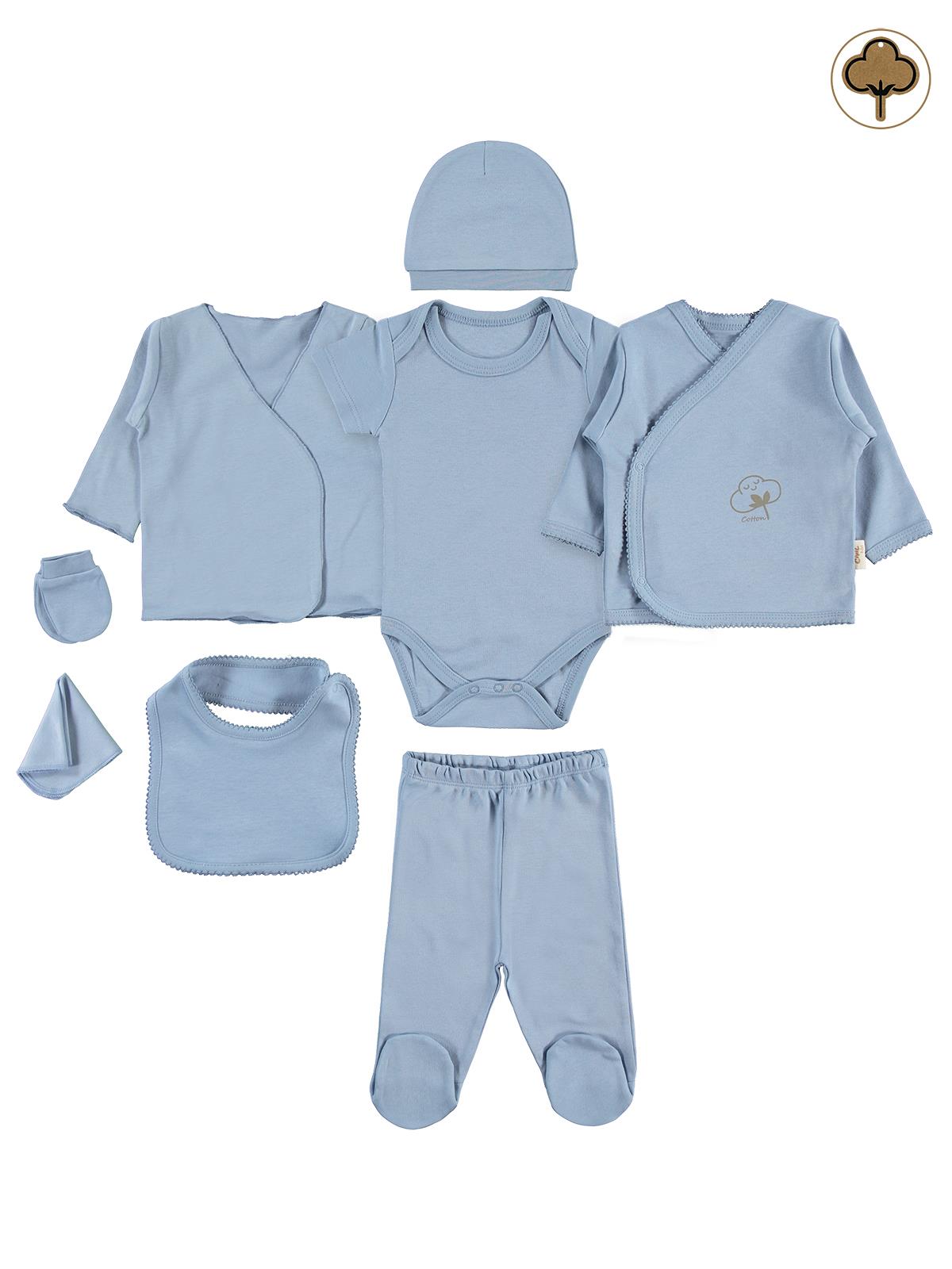 Civil Baby Bebek Organik 8'li Zıbın Takımı  - Mavi