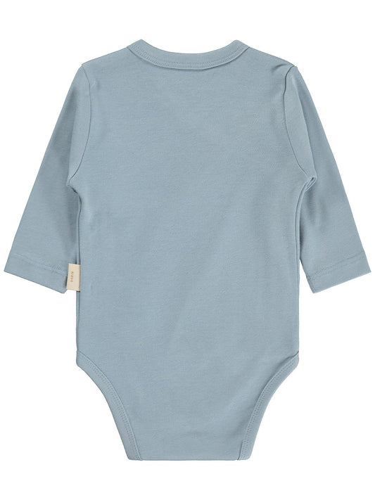Civil Baby Organik Pamuklu Kruvaze 0-6 Ay Çıtçıtlı Badi - Mavi