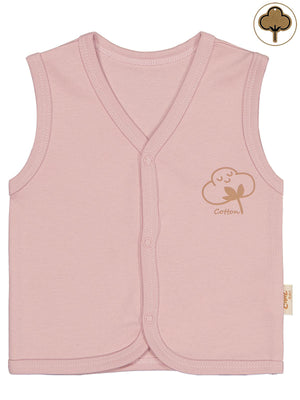 Civil Baby Organik Pamuklu 0-12 Ay Bebe Yelek - Pembe