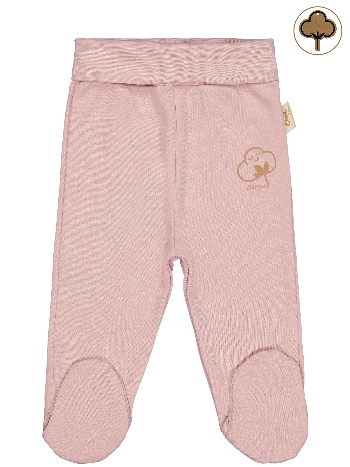 Civil Baby Organik Pamuklu 0-6 Ay Patikli Tek Alt Bebe - Pembe