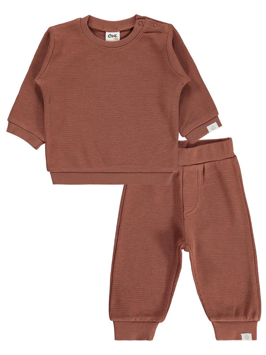 Civil Baby Patiksiz Güneş Etiketli 3-18 Ay Takım - Kahverengi