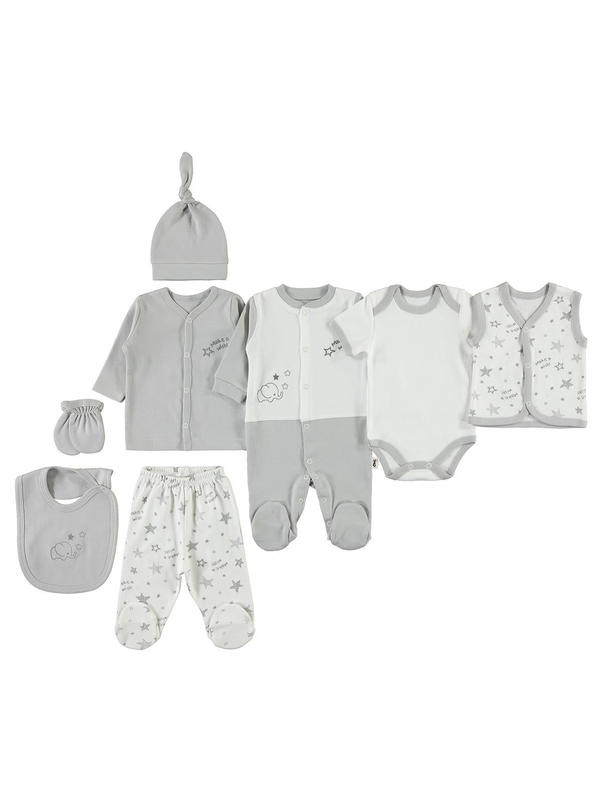 Civil Baby Bebek 8'li Zıbın Takımı 0-1 Ay - Gri