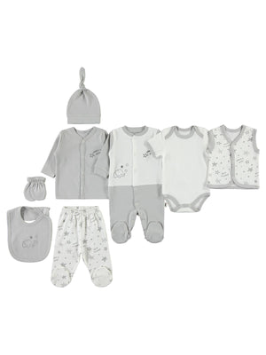 Civil Baby Bebek 8'li Zıbın Takımı 0-1 Ay - Gri