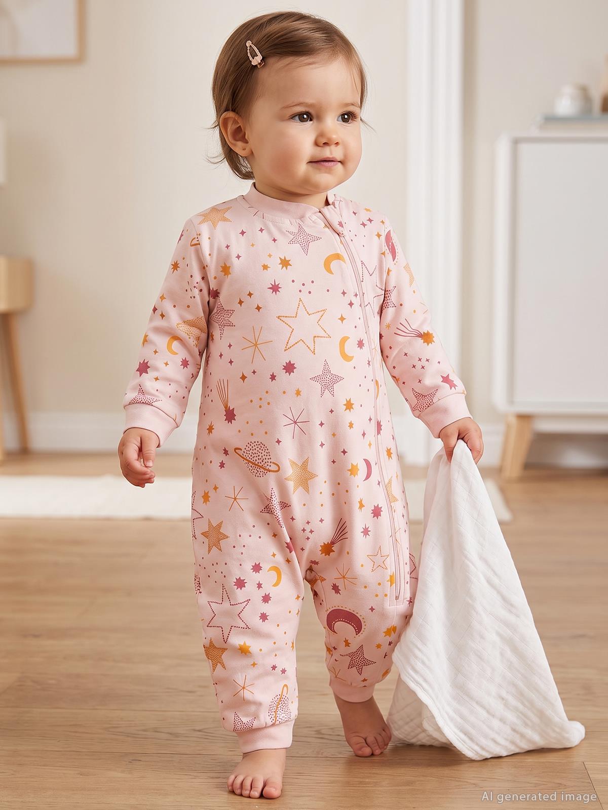 Civil Baby Ay Yıldız Empirme | 1.2 TOG Uyku Tulumu | Süprem | Uzun Kollu Bisiklet Yaka - Pudra