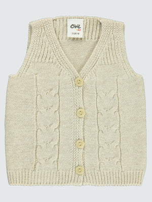 Civil Baby Saç Örgülü 3-18 Ay Yelek - Bej