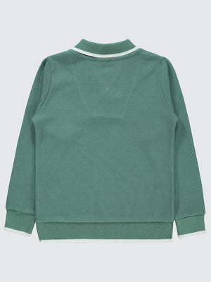 Civil Boys Cvl Etiketli Yakalı 10-13 Yaş Sweatshirt - Haki