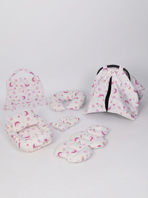 Tiffany Babynest ve Puset Seti 7 Parça - Pembe