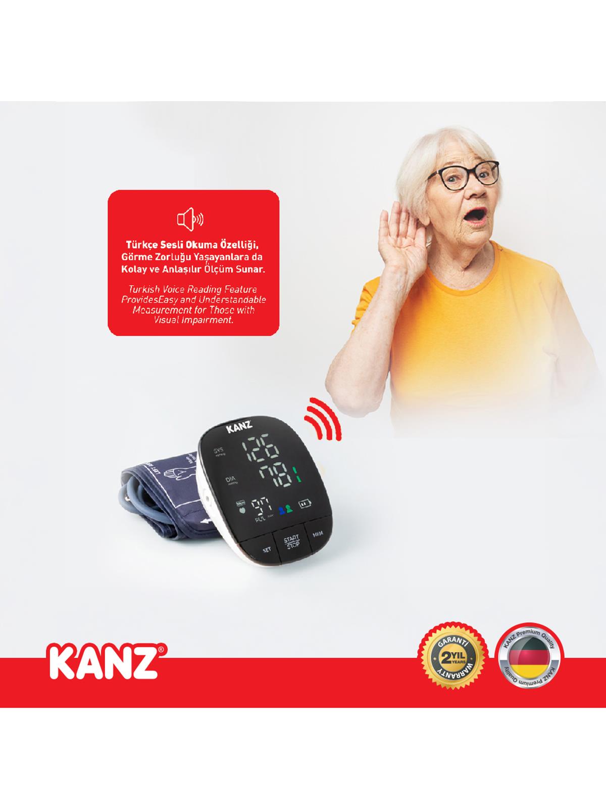 Kanz Dijital Koldan Ölçer Tansiyon Aleti - Standart