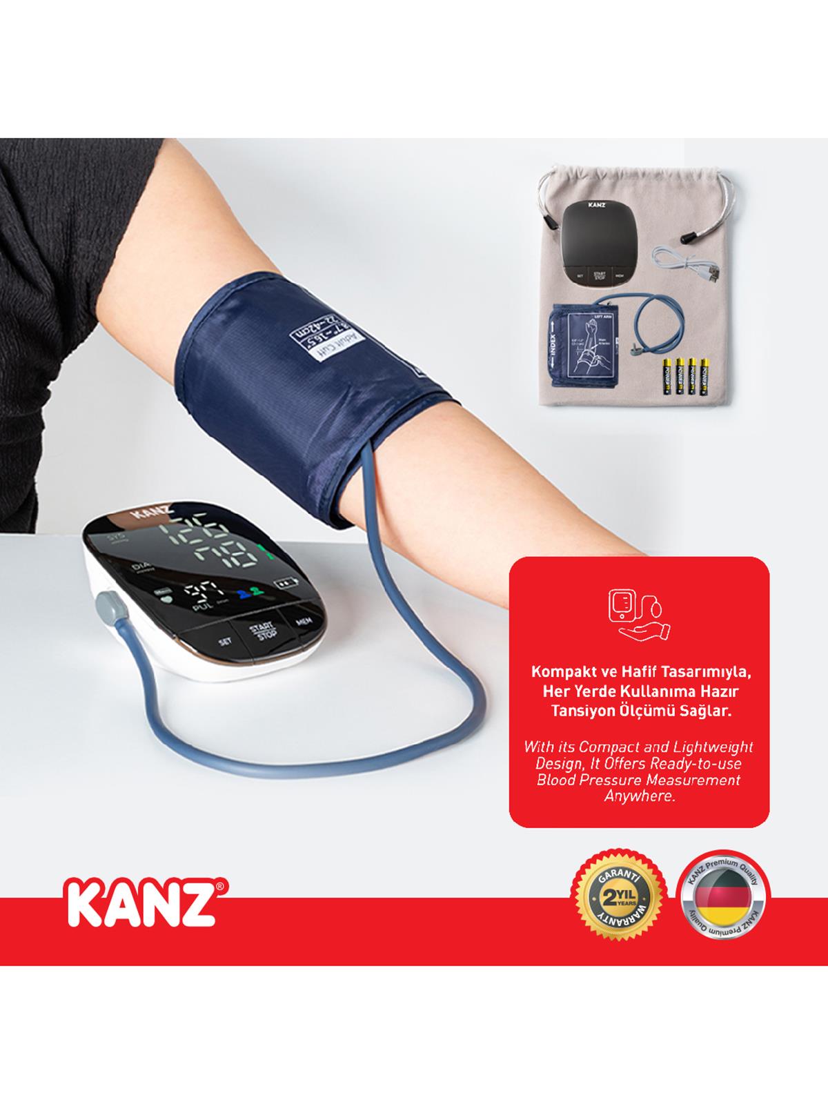 Kanz Dijital Koldan Ölçer Tansiyon Aleti - Standart