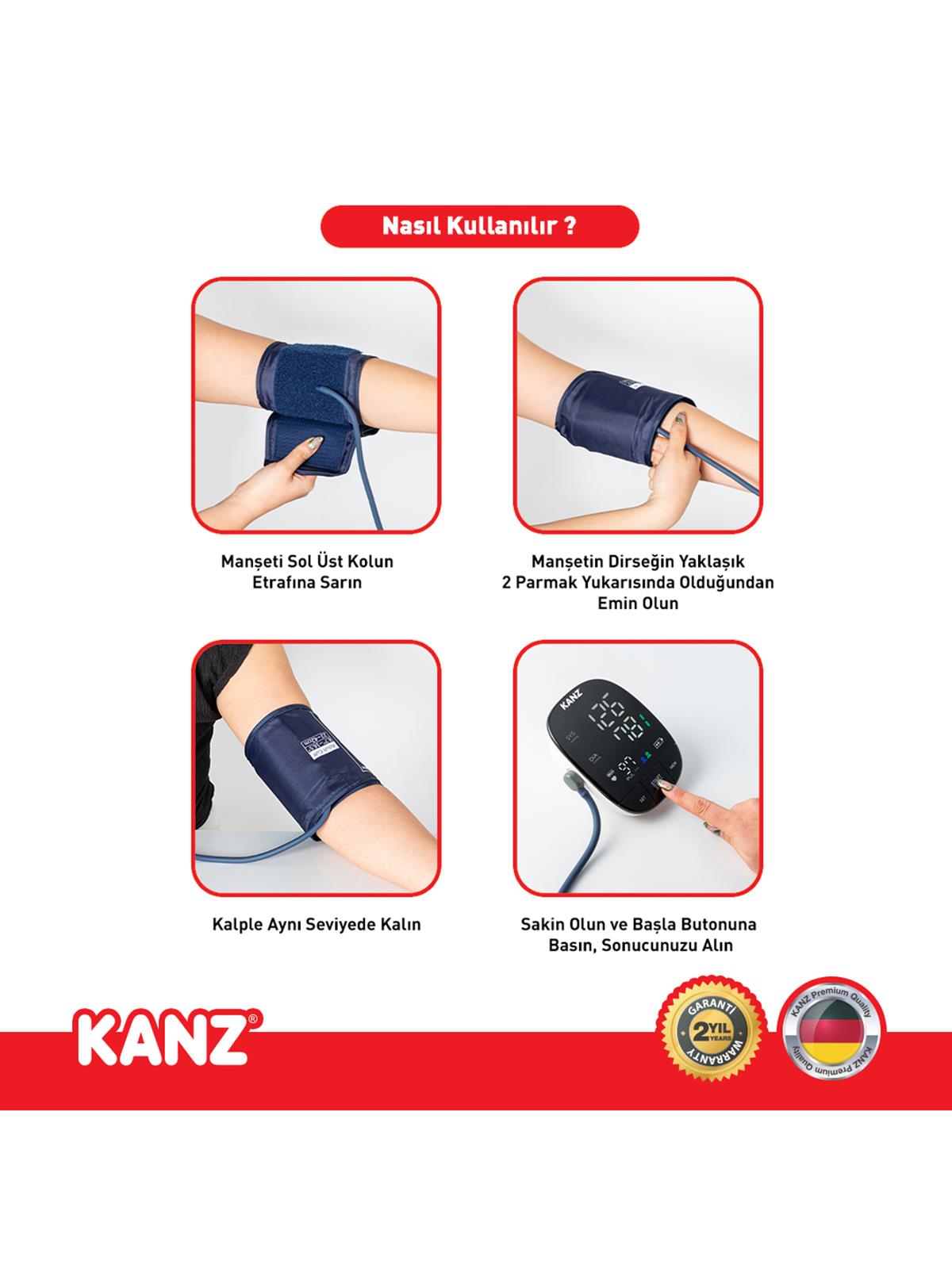 Kanz Dijital Koldan Ölçer Tansiyon Aleti - Standart