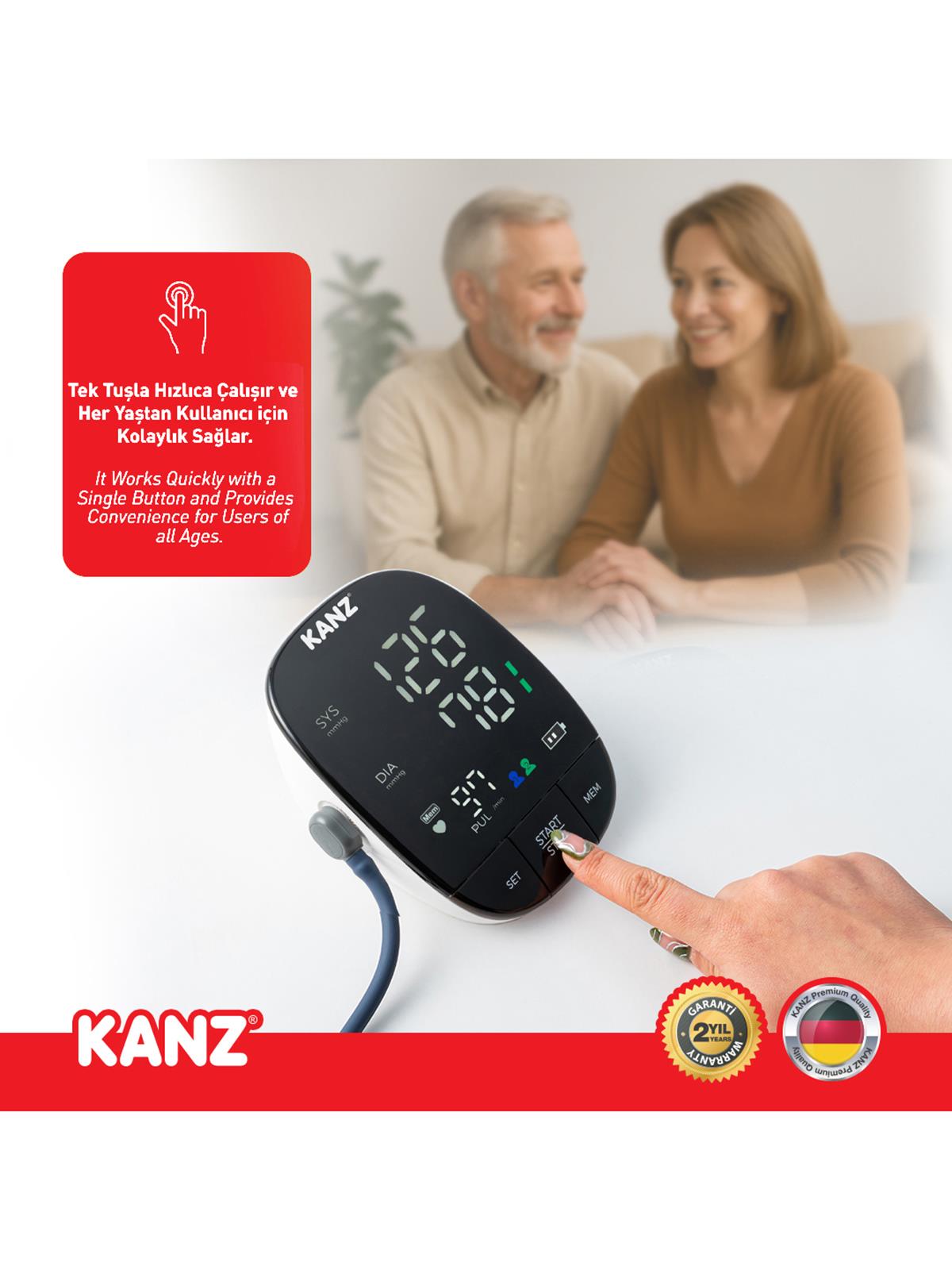 Kanz Dijital Koldan Ölçer Tansiyon Aleti - Standart