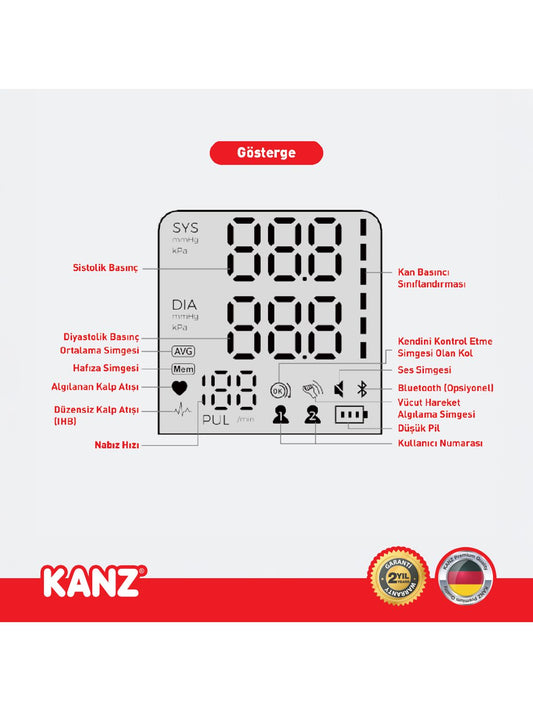 Kanz Dijital Koldan Ölçer Tansiyon Aleti