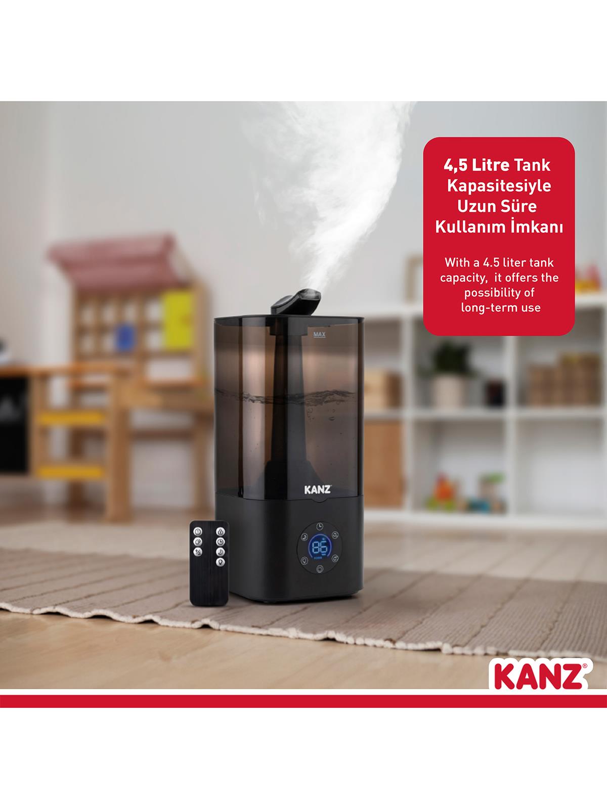 Kanz Uzaktan Kumandalı Dijital Soğuk Buhar Makinesi- Hava Nemlendirici