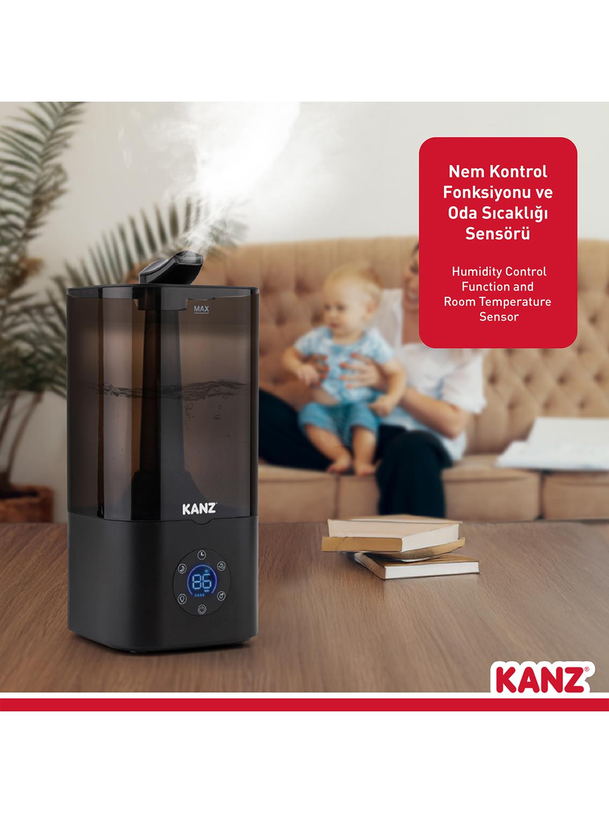 Kanz Uzaktan Kumandalı Dijital Soğuk Buhar Makinesi- Hava Nemlendirici