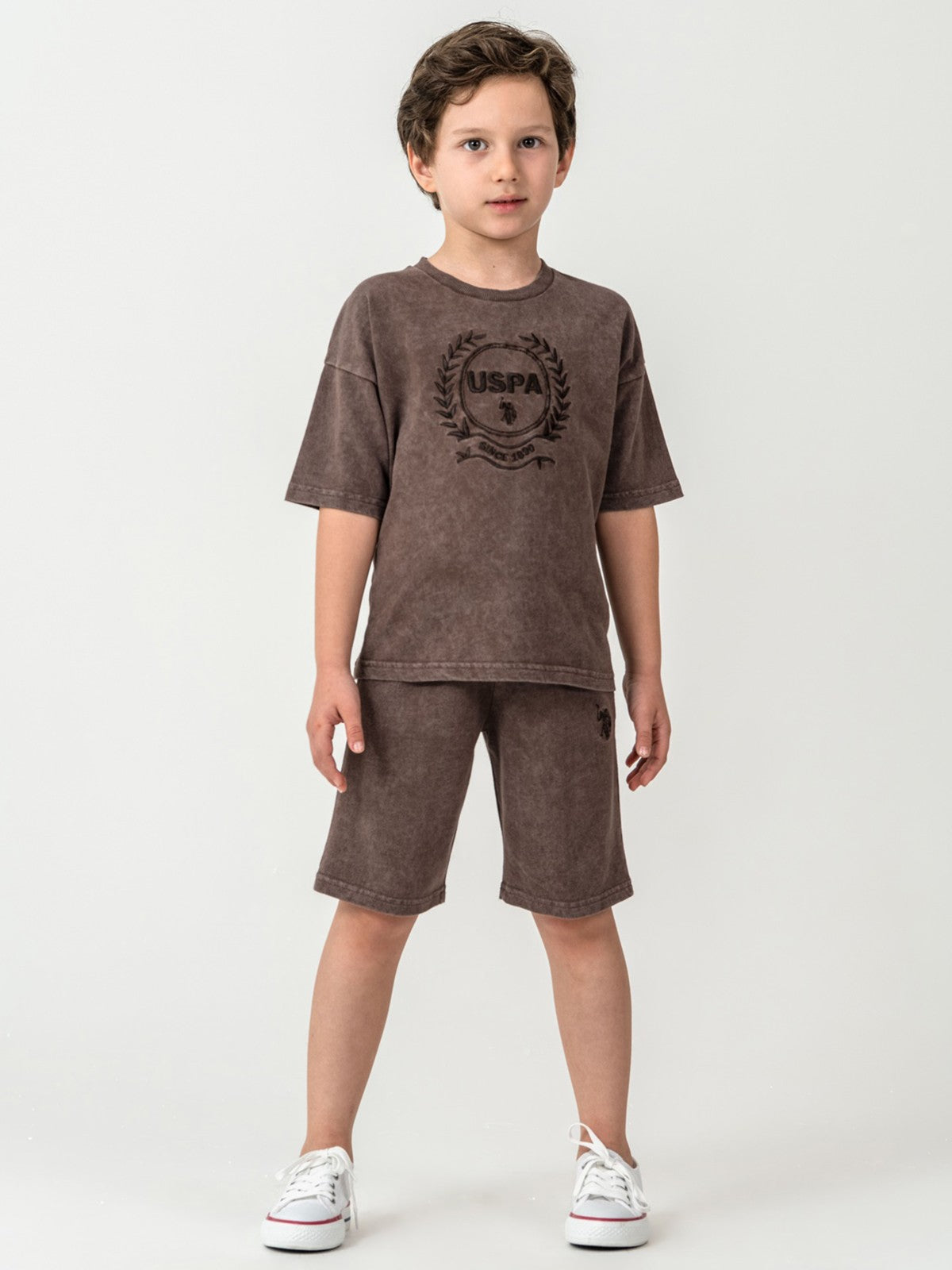U.S. Polo Assn Kids 4-7 Yaş Takım - Kahverengi