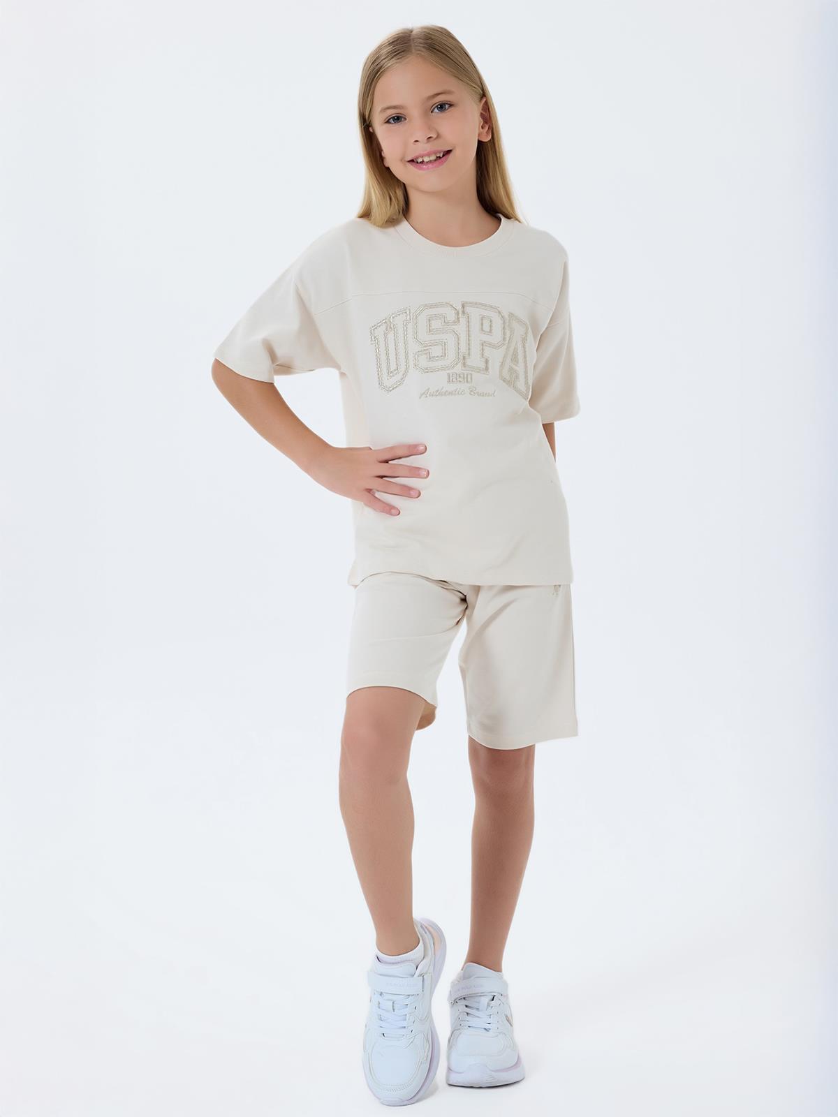 U.S. Polo Assn Kids 9-14 Yaş Takım - Bej
