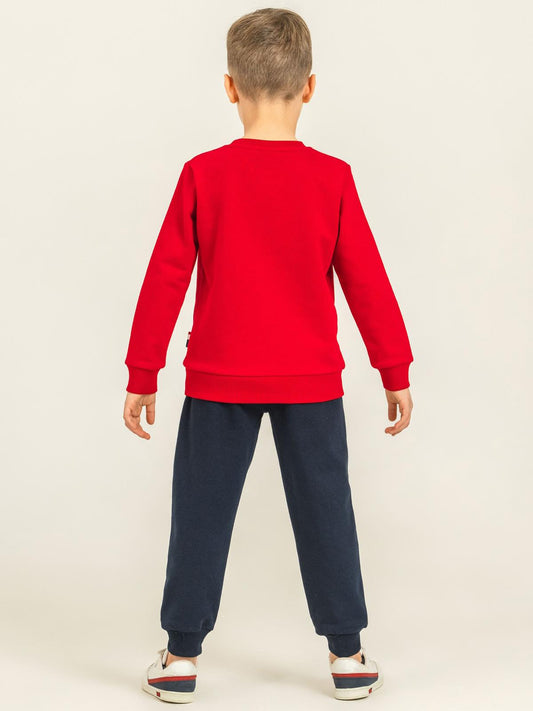U.S. Polo Assn Kids Eşofman Takımı | 3 İp-3 İp Uzun Kol Bisiklet Yaka | Okul Kreş ve Günlük Kullanım - Kırmızı