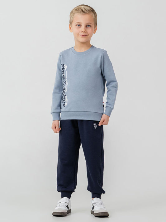 U.S. Polo Assn Kids Eşofman Takımı | 3 İp-3 İp Uzun Kol Bisiklet Yaka | Okul Kreş ve Günlük Kullanım - Mavi