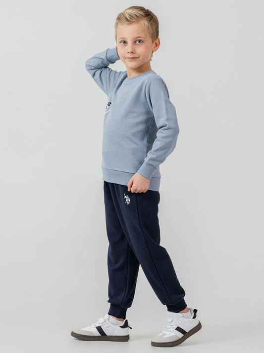 U.S. Polo Assn Kids Eşofman Takımı | 3 İp-3 İp Uzun Kol Bisiklet Yaka | Okul Kreş ve Günlük Kullanım - Mavi