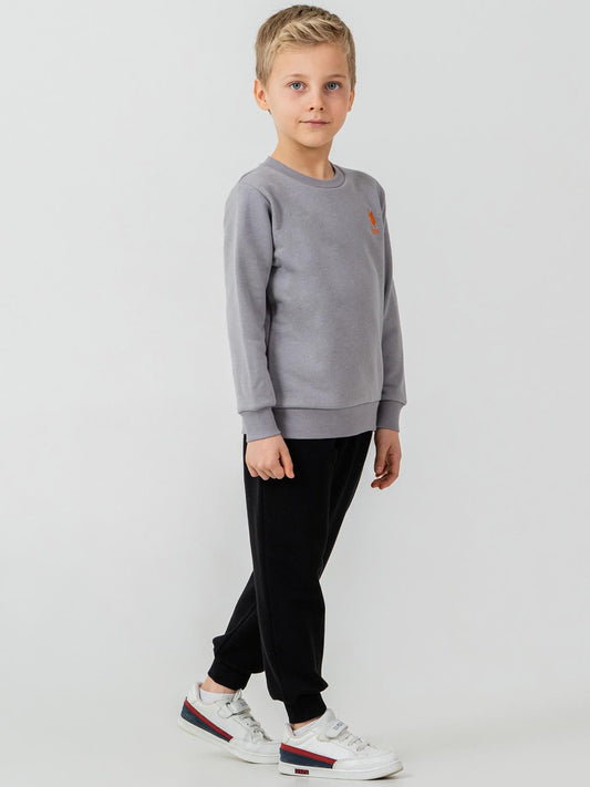 U.S. Polo Assn Kids Eşofman Takımı | 3 İp Şardonsuz -3 İp Şardonsuz | Okul Kreş ve Günlük Kullanım - Gri