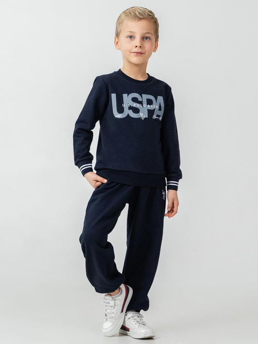 U.S. Polo Assn Kids Eşofman Takımı | 3 İp Şardonsuz -3 İp Şardonsuz | Okul Kreş ve Günlük Kullanım - Lacivert