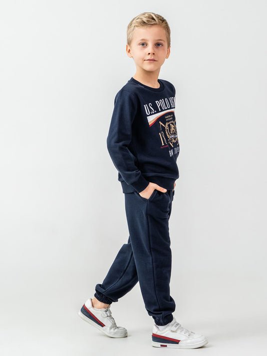 U.S. Polo Assn Kids Eşofman Takımı | 3 İp-3 İp Uzun Kol Bisiklet Yaka | Okul Kreş ve Günlük Kullanım - Lacivert