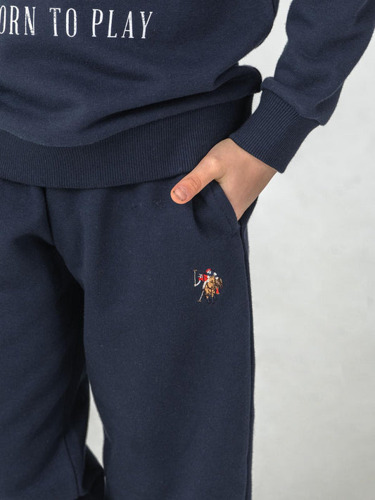 U.S. Polo Assn Kids Eşofman Takımı | 3 İp-3 İp Uzun Kol Bisiklet Yaka | Okul Kreş ve Günlük Kullanım - Lacivert
