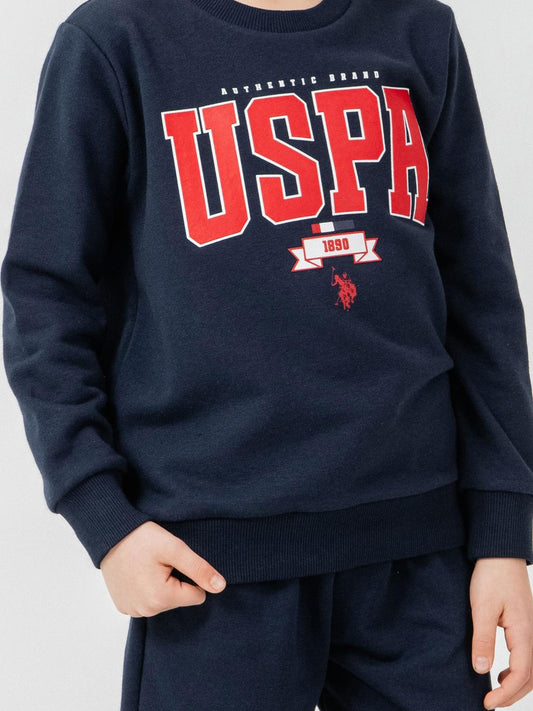 U.S. Polo Assn Kids Eşofman Takımı | 3 İp Şardonsuz -3 İp Şardonsuz | Okul Kreş ve Günlük Kullanım - Lacivert