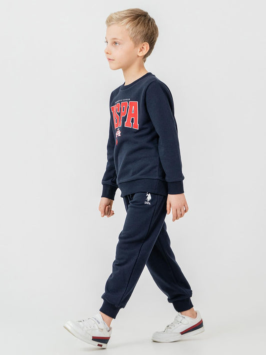 U.S. Polo Assn Kids Eşofman Takımı | 3 İp Şardonsuz -3 İp Şardonsuz | Okul Kreş ve Günlük Kullanım - Lacivert