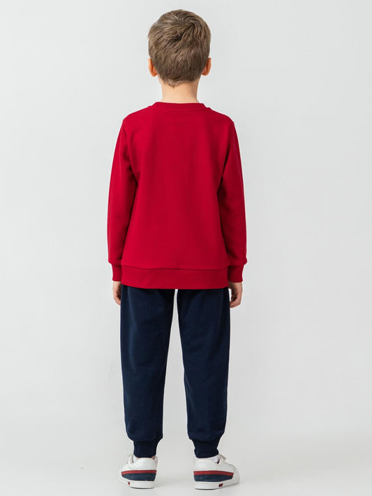 U.S. Polo Assn Kids Eşofman Takımı | 3 İp Şardonsuz -3 İp Şardonsuz | Okul Kreş ve Günlük Kullanım - Kırmızı