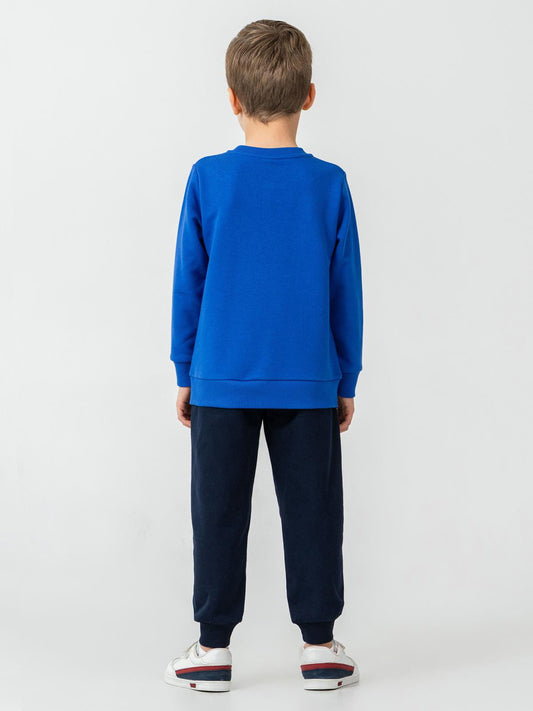 U.S. Polo Assn Kids Eşofman Takımı | 3 İp Şardonsuz -3 İp Şardonsuz | Okul Kreş ve Günlük Kullanım - Mavi