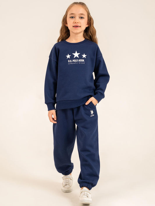 U.S. Polo Assn Kids Eşofman Takımı | 3 İp-3 İp Uzun Kol Bisiklet Yaka | Okul Kreş ve Günlük Kullanım - Lacivert