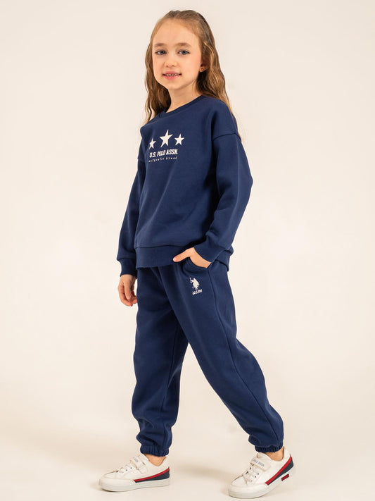 U.S. Polo Assn Kids Eşofman Takımı | 3 İp-3 İp Uzun Kol Bisiklet Yaka | Okul Kreş ve Günlük Kullanım - Lacivert