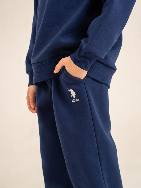 U.S. Polo Assn Kids Eşofman Takımı | 3 İp-3 İp Uzun Kol Bisiklet Yaka | Okul Kreş ve Günlük Kullanım - Lacivert