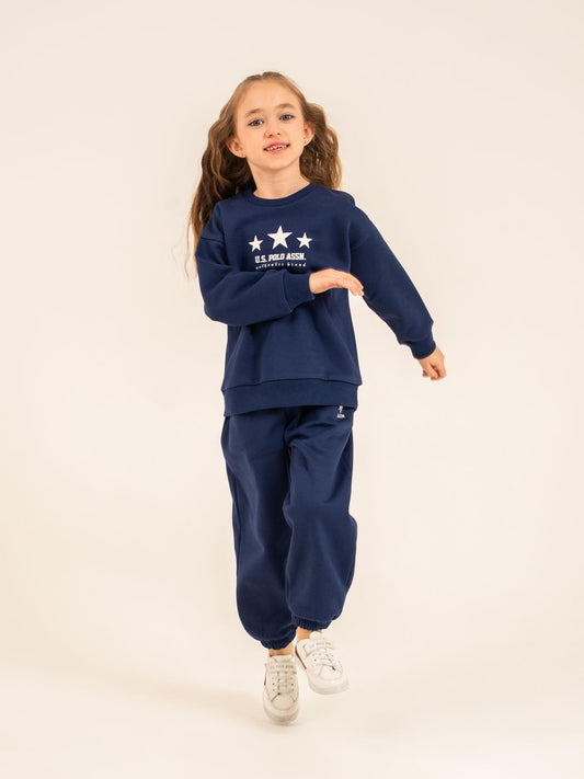 U.S. Polo Assn Kids Eşofman Takımı | 3 İp-3 İp Uzun Kol Bisiklet Yaka | Okul Kreş ve Günlük Kullanım - Lacivert