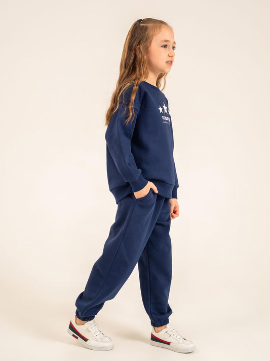 U.S. Polo Assn Kids Eşofman Takımı | 3 İp-3 İp Uzun Kol Bisiklet Yaka | Okul Kreş ve Günlük Kullanım - Lacivert