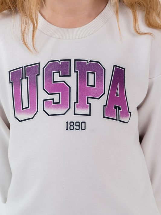 U.S. Polo Assn Kids Eşofman Takımı | 3 İp Şardonsuz -3 İp Şardonsuz | Okul Kreş ve Günlük Kullanım - Bej