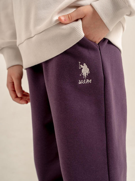 U.S. Polo Assn Kids Eşofman Takımı | 3 İp-3 İp Uzun Kol Bisiklet Yaka | Okul Kreş ve Günlük Kullanım - Bej