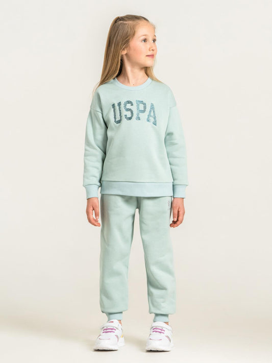 U.S. Polo Assn Kids Eşofman Takımı | 3 İp-3 İp Uzun Kol Bisiklet Yaka | Okul Kreş ve Günlük Kullanım - Yeşil