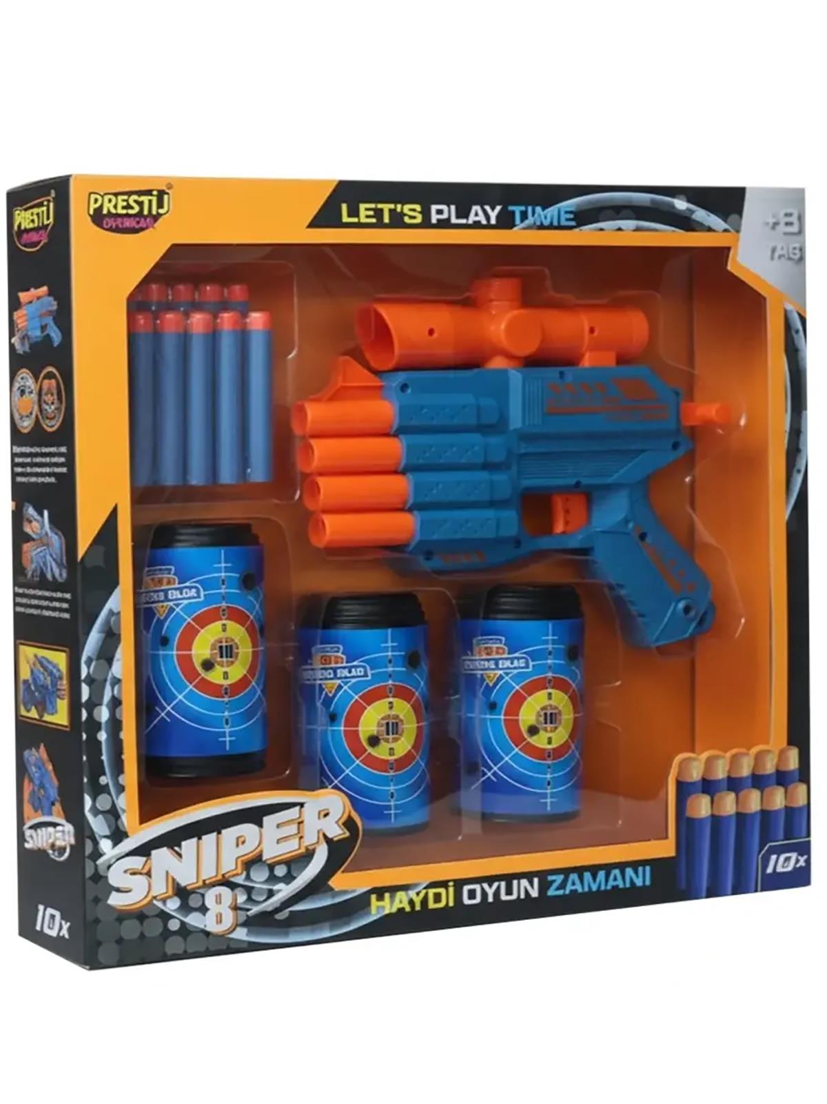 Prestij Oyuncak Kut.3-Hedefli Snıper-8 Dart Atıcı
