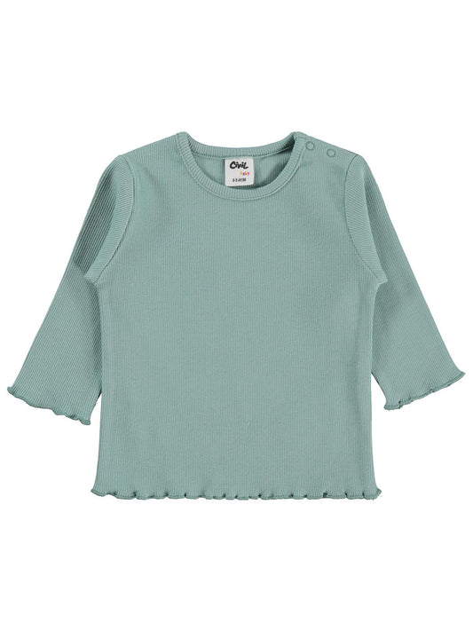 Civil Baby Kol Ucu Detaylı 6-18 Ay Sweatshirt - Yeşil