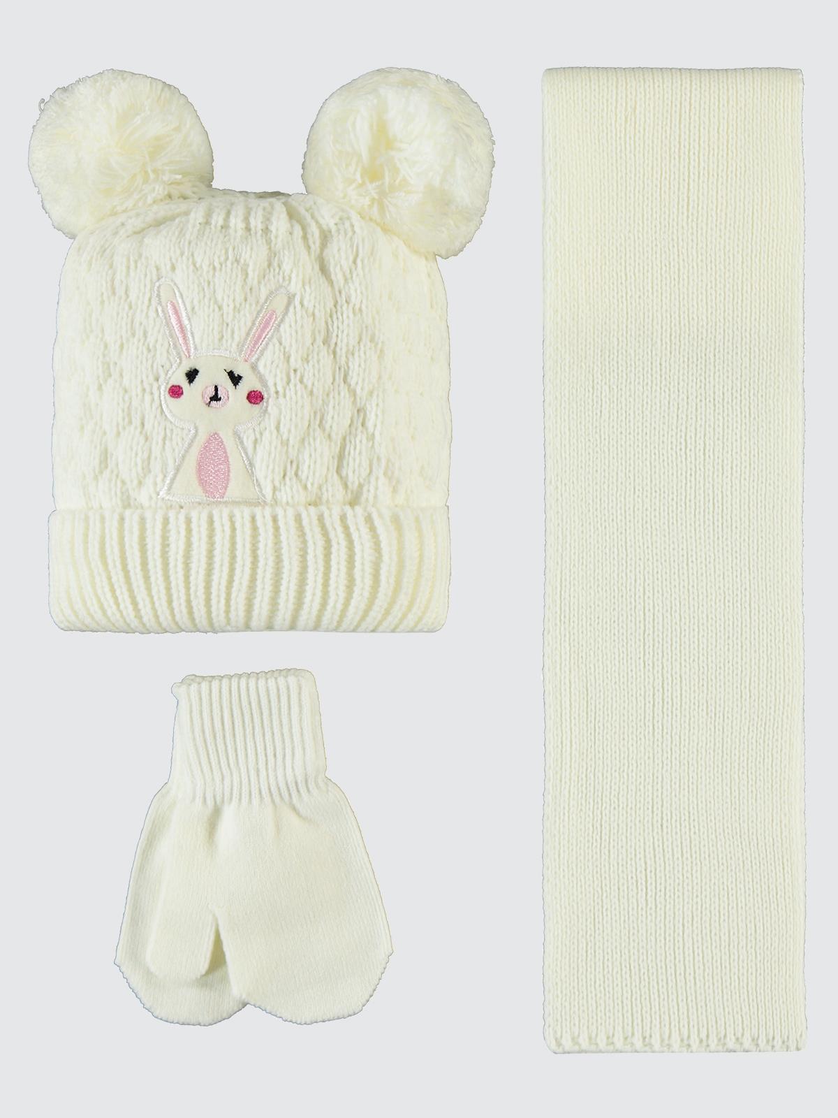 Civil Baby 6-24 Ay Atkı Bere Eldiven Set - Ekru