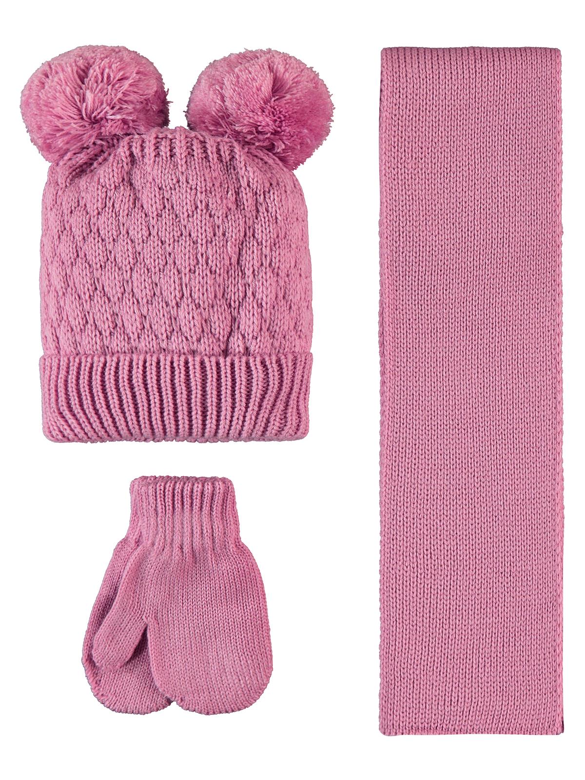 Civil Baby 6-24 Ay Atkı Bere Eldiven Set - Pembe