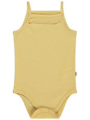 Civil Baby İp Askılı Dantelli 12-24 Ay Kız Çıtçıtlı Badi - Sarı