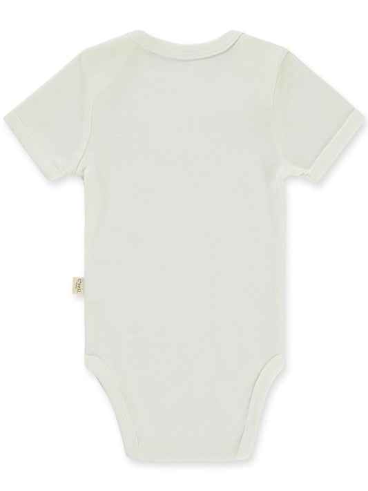 Civil Baby Düz Kısa Kol  Çıtçıtlı Badi - Beyaz