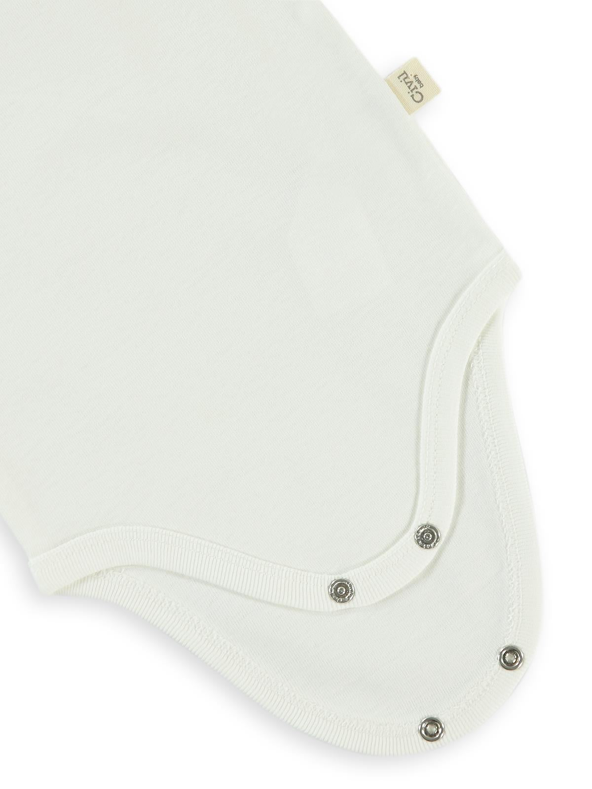 Civil Baby Düz Kısa Kol 12-36 Ay Çıtçıtlı Badi - Beyaz