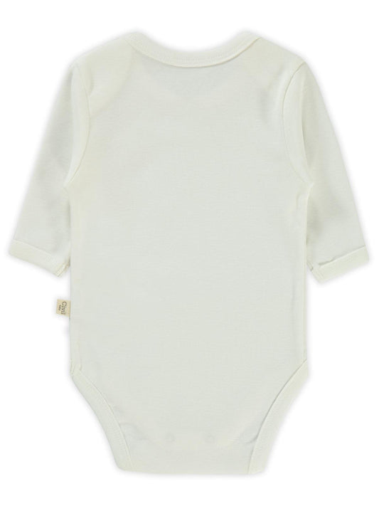 Civil Baby Düz Uzun Kol  Çıtçıtlı Badi - Beyaz