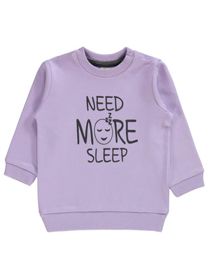 Civil Baby Need More Sleep Baskılı 6-18 Ay Sweatshirt - Lila