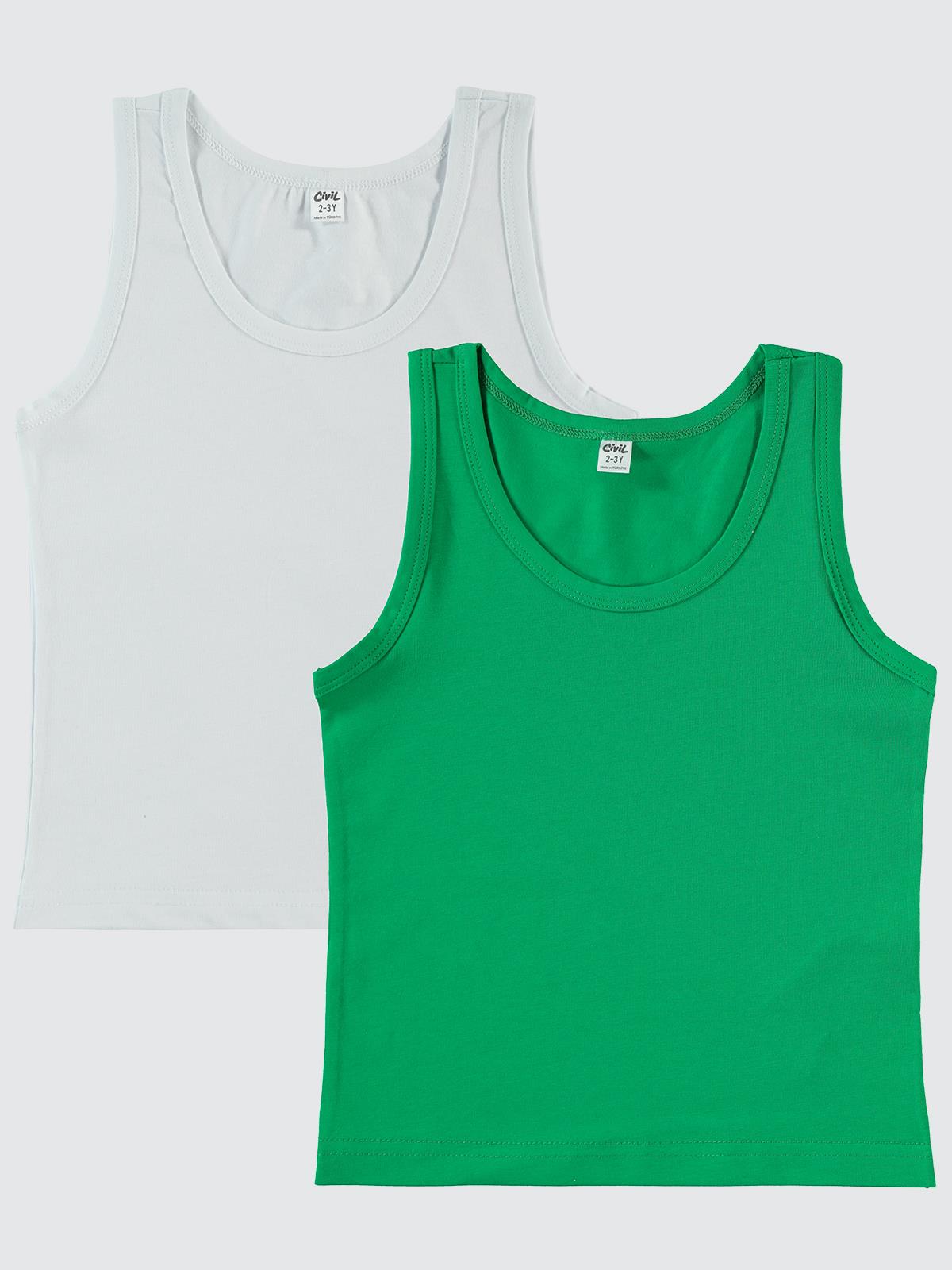 Civil Boys  Basic 2-10 Yaş 2'li Atlet Set - Yeşil